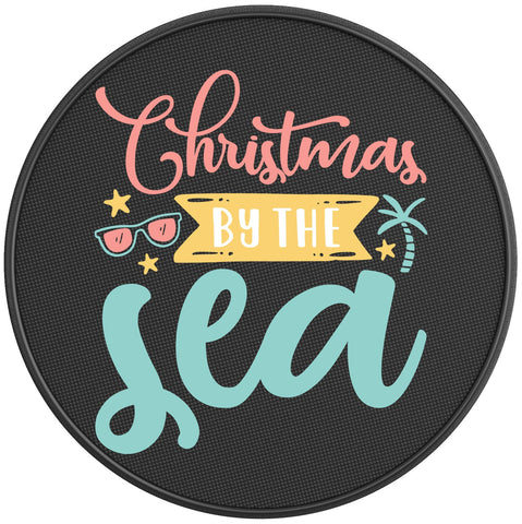 CHRISTMAS BY THE SEA PEARL  WHITE CARBON FIBER TIRE COVER