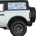 CHRISTMAS FLAMINGOS QUARTER WINDOW DECAL FITS 2021+ FORD BRONCO 2 DOOR HARD TOP