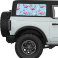 CHRISTMAS FLAMINGOS QUARTER WINDOW DECAL FITS 2021+ FORD BRONCO 2 DOOR HARD TOP