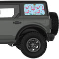 CHRISTMAS FLAMINGOS QUARTER WINDOW DECAL FITS 2021+ FORD BRONCO 4 DOOR HARD TOP