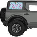 CHRISTMAS FLAMINGOS QUARTER WINDOW DECAL FITS 2021+ FORD BRONCO 4 DOOR HARD TOP