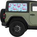 CHRISTMAS FLAMINGOS QUARTER WINDOW DECAL FITS 2011-2018 JEEP WRANGLER 2 DOOR HARD TOP JK
