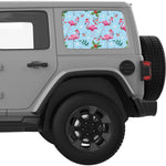 CHRISTMAS FLAMINGOS QUARTER WINDOW DECAL FITS 2018+ JEEP WRANGLER 4 DOOR HARD TOP JLU