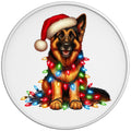 CHRISTMAS GERMAN SHEPHERD WHITE TIRE COVER