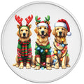 CHRISTMAS GOLDEN RETRIEVER WHITE TIRE COVER