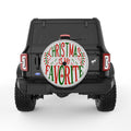 CHRISTMAS IS MY FAVORITE SILVER CARBON FIBER TIRE COVER