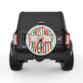 CHRISTMAS IS MY FAVORITE PEARL  WHITE CARBON FIBER TIRE COVER