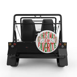 CHRISTMAS IS MY FAVORITE WHITE CARBON FIBER TIRE COVER FOR MOKE