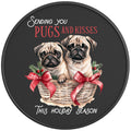 CHRISTMAS PUGS AND HUGS BLACK CARBON FIBER TIRE COVER