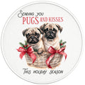 CHRISTMAS PUGS AND HUGS BLACK TIRE COVER