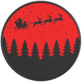 CHRISTMAS SCENE BLACK CARBON FIBER TIRE COVER