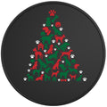 CHRISTMAS TREE DOGS BLACK TIRE COVER