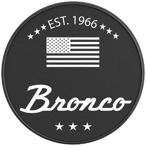 CLASSIC BRONCO OXFORD WHITE BLACK CARBON FIBER TIRE COVER