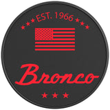CLASSIC BRONCO RACE RED BLACK CARBON FIBER TIRE COVER