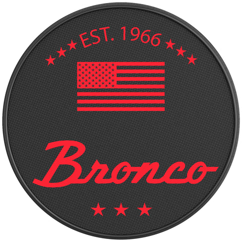 CLASSIC BRONCO RACE RED BLACK CARBON FIBER TIRE COVER