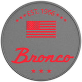 CLASSIC BRONCO RACE RED SILVER CARBON FIBER TIRE COVER