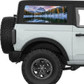 CLOUDY MOUNTAINS LANDSCAPE QUARTER WINDOW DECAL FITS 2021+ FORD BRONCO 2 DOOR HARD TOP