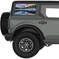 CLOUDY MOUNTAINS LANDSCAPE QUARTER WINDOW DECAL FITS 2021+ FORD BRONCO 4 DOOR HARD TOP