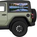CLOUDY MOUNTAINS LANDSCAPE QUARTER WINDOW DECAL FITS 2018+ JEEP WRANGLER 2 DOOR HARD TOP JL