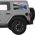 CLOUDY MOUNTAINS LANDSCAPE QUARTER WINDOW DECAL FITS 2018+ JEEP WRANGLER 4 DOOR HARD TOP JLU