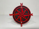 COMPASS FOR ANY 2 INCH RECEIVER  in RED For Jeep Wrangler JL and JK and JT