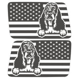 COCKER SPANIEL US FLAG QUARTER WINDOW DRIVER & PASSENGER DECALS