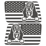 COCKER SPANIEL US FLAG QUARTER WINDOW DRIVER & PASSENGER DECALS