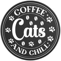 COFFEE CATS AND CHILL BLACK TIRE COVER