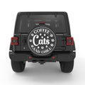COFFEE CATS AND CHILL PEARL  WHITE CARBON FIBER TIRE COVER