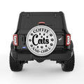 COFFEE CATS AND CHILL PEARL  WHITE CARBON FIBER TIRE COVER