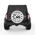 COFFEE CATS AND CHILL WHITE TIRE COVER