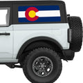 COLORADO STATE FLAG QUARTER WINDOW DECAL FITS 2021+ FORD BRONCO 2 DOOR HARD TOP