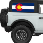 COLORADO STATE FLAG QUARTER WINDOW DECAL FITS 2021+ FORD BRONCO 2 DOOR HARD TOP