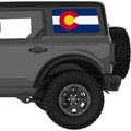 COLORADO STATE FLAG QUARTER WINDOW DECAL FITS 2021+ FORD BRONCO 4 DOOR HARD TOP