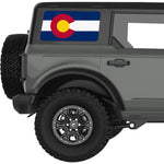 COLORADO STATE FLAG QUARTER WINDOW DECAL FITS 2021+ FORD BRONCO 4 DOOR HARD TOP