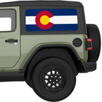 COLORADO STATE FLAG QUARTER WINDOW DECAL FITS 2018+ JEEP WRANGLER 2 DOOR HARD TOP JL