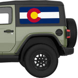 COLORADO STATE FLAG QUARTER WINDOW DECAL FITS 2018+ JEEP WRANGLER 2 DOOR HARD TOP JL