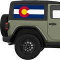 COLORADO STATE FLAG QUARTER WINDOW DECAL FITS 2011-2018 JEEP WRANGLER 2 DOOR HARD TOP JK
