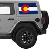 COLORADO STATE FLAG QUARTER WINDOW DECAL FITS 2018+ JEEP WRANGLER 4 DOOR HARD TOP JLU