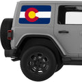 COLORADO STATE FLAG QUARTER WINDOW DECAL FITS 2011-2018 JEEP WRANGLER 4 DOOR HARD TOP JKU