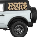 COLORFUL CHEETAH PRINT QUARTER WINDOW DECAL FITS 2021+ FORD BRONCO 2 DOOR HARD TOP