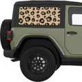 COLORFUL CHEETAH PRINT QUARTER WINDOW DECAL FITS 2011-2018 JEEP WRANGLER 2 DOOR HARD TOP JK