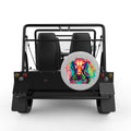 COLORFUL DACHSHUND SILVER CARBON FIBER TIRE COVER FOR MOKE