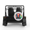 COLORFUL DACHSHUND WHITE CARBON FIBER TIRE COVER FOR MOKE