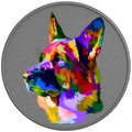 COLORFUL GERMAN SHEPHERD SILVER CARBON FIBER TIRE COVER