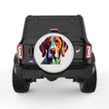 COLORFUL GERMAN SHORTHAIRED POINTER PEARL  WHITE CARBON FIBER TIRE COVER