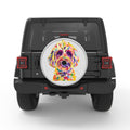 COLORFUL GOLDENDOODLE SILVER CARBON FIBER TIRE COVER