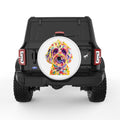 COLORFUL GOLDENDOODLE WHITE TIRE COVER