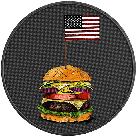COLORFUL HAMBURGER PEARL  WHITE CARBON FIBER TIRE COVER
