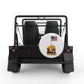 COLORFUL HAMBURGER  WHITE TIRE COVER FOR MOKE